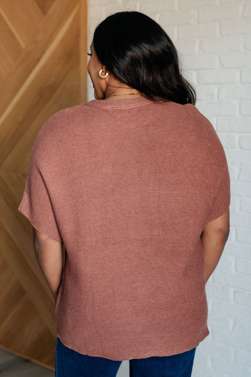 Hazel Blues® |  Relaxing Away Dolman Sleeve Knit Top in Coffee