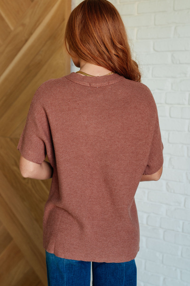 Hazel Blues® |  Relaxing Away Dolman Sleeve Knit Top in Coffee