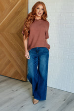 Hazel Blues® |  Relaxing Away Dolman Sleeve Knit Top in Coffee