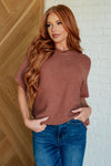 Hazel Blues® |  Relaxing Away Dolman Sleeve Knit Top in Coffee