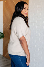 Hazel Blues® |  Relaxing Away Dolman Sleeve Knit Top in Taupe