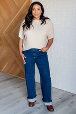 Hazel Blues® |  Relaxing Away Dolman Sleeve Knit Top in Taupe