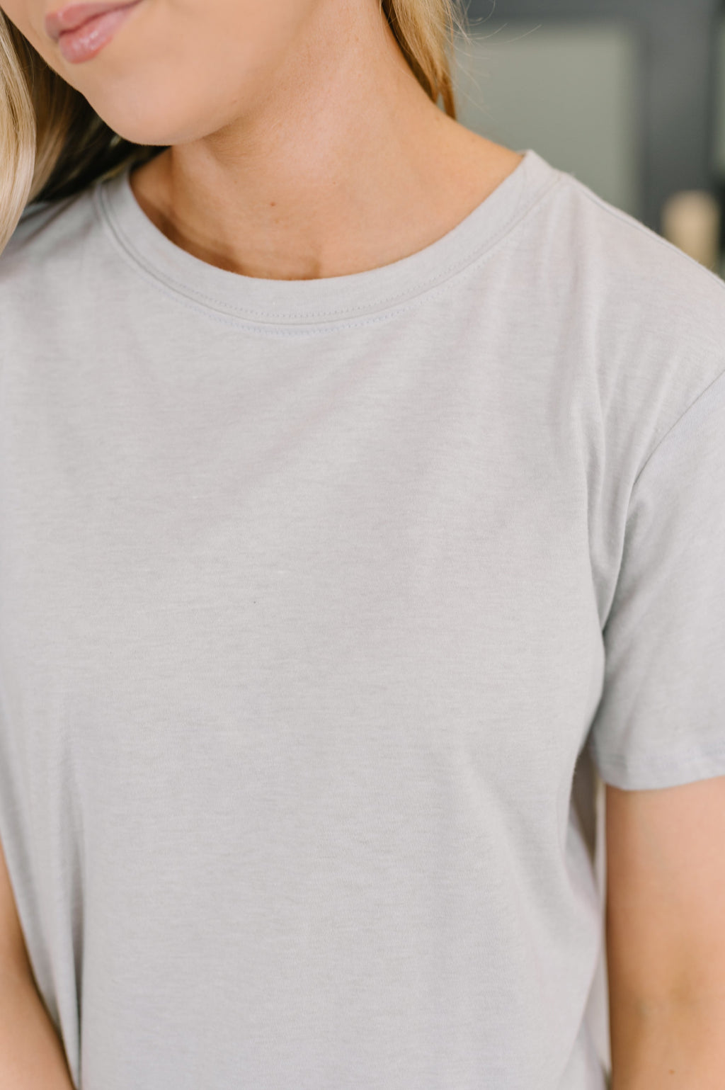 Hazel Blues® |  Rest Assured Basic Relaxed Tee in Heather Grey
