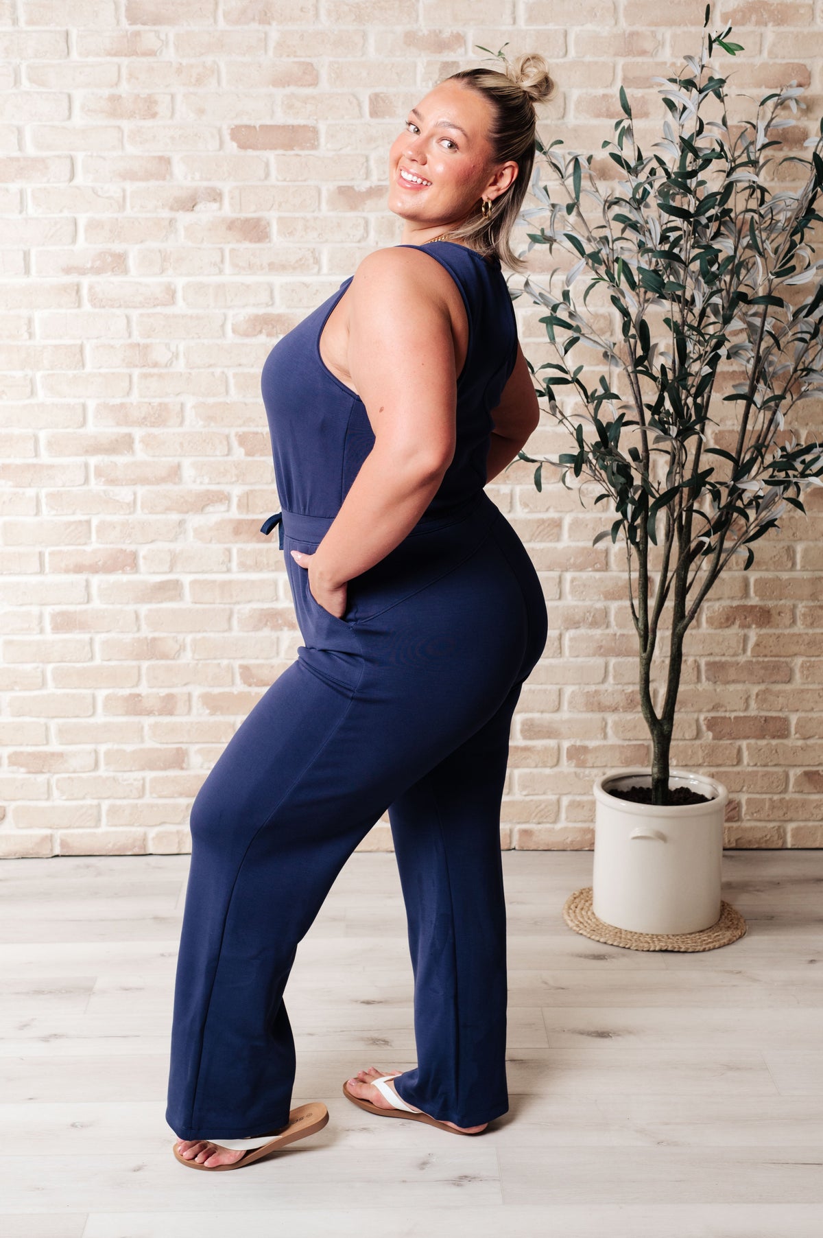 Hazel Blues® |  Rest Day Straight Leg Jumpsuit