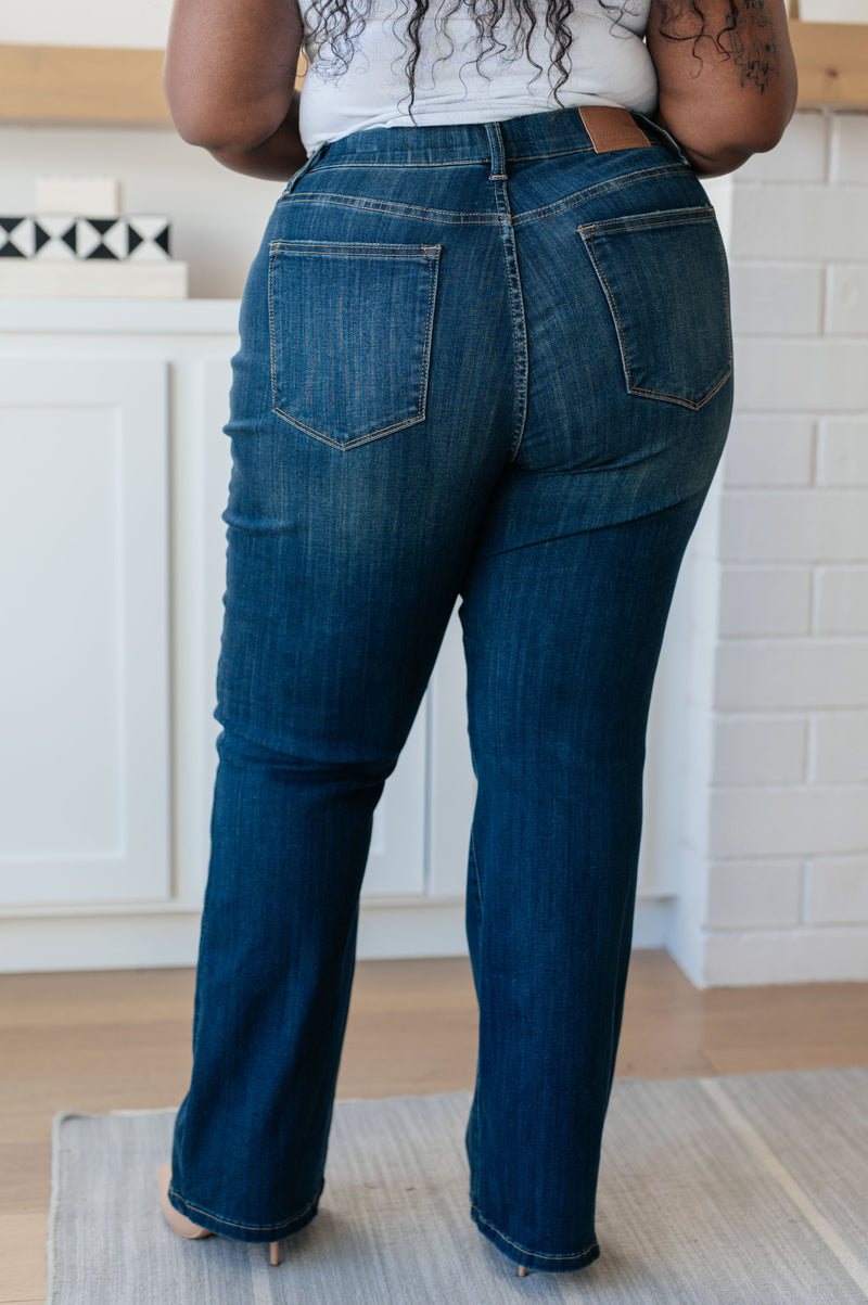 Hazel Blues® |  Ricki High Rise Pull On Slim Bootcut Jeans