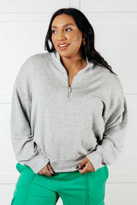 Hazel Blues® |  Rogue Runner Half Zip Jacket in Heather Grey