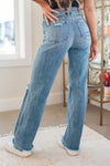 Hazel Blues® |  Rose High Rise 90's Straight Jeans in Light Wash