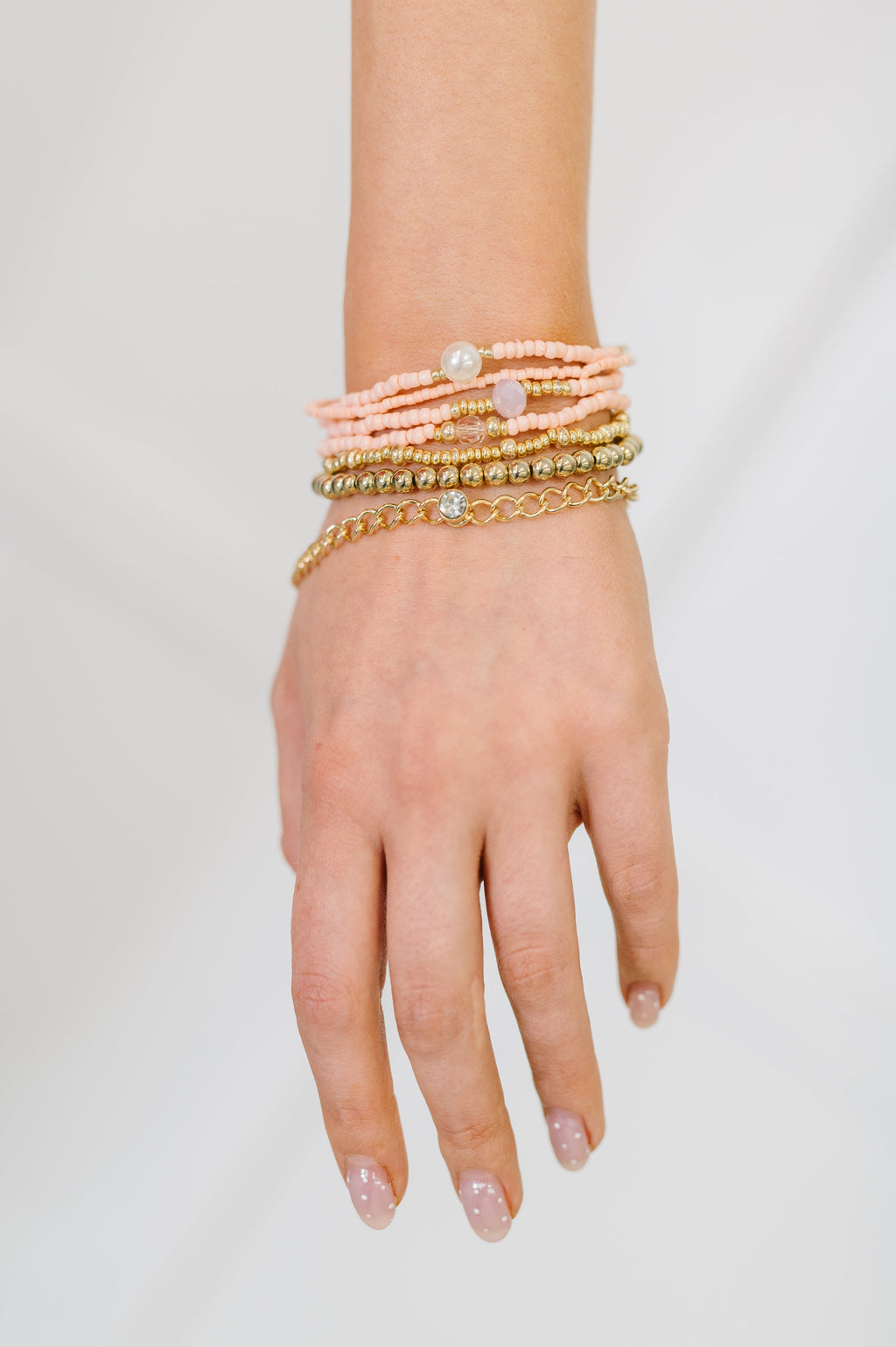 Hazel Blues® |  Rose & Radiance Bracelet Set in Pink and Gold