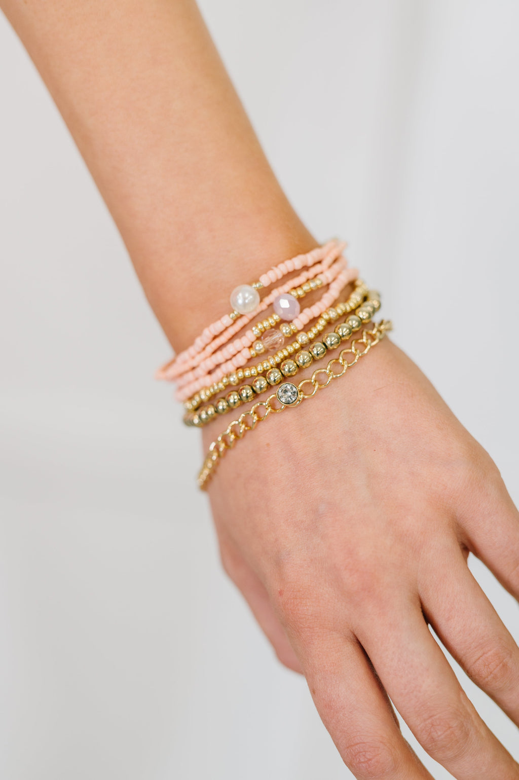 Hazel Blues® |  Rose & Radiance Bracelet Set in Pink and Gold