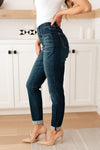 Hazel Blues® |  Rowena High Rise Pull On Double Cuff Slim Jeans
