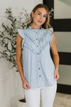 Hazel Blues® |  PREORDER: Ruffle Detailed Flutter Sleeve Top