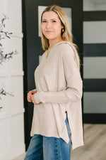 Running Late Hooded Long Sleeve in Beige