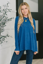 Running Late Hooded Long Sleeve in Light Navy