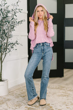 Running Late Hooded Long Sleeve in Mauve