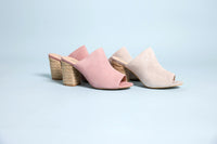 Hazel Blues® |  Helena Heeled Sandal in Blush Suede