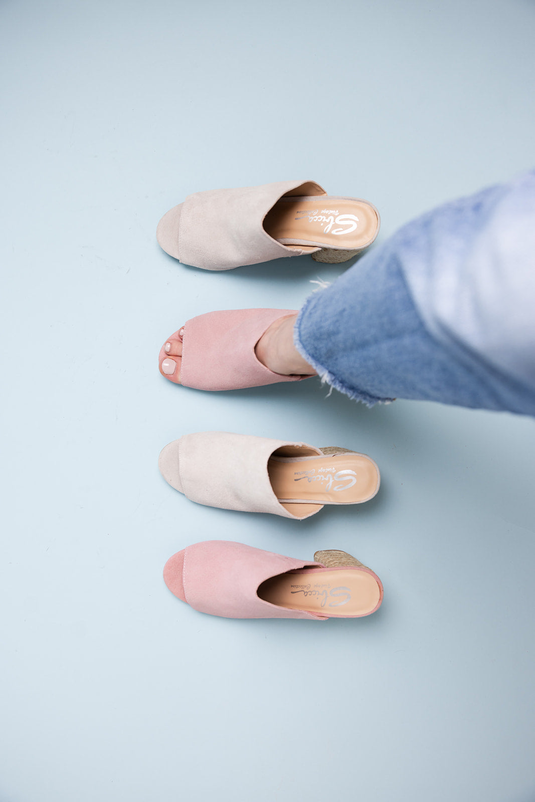 Hazel Blues® |  Helena Heeled Sandal in Blush Suede