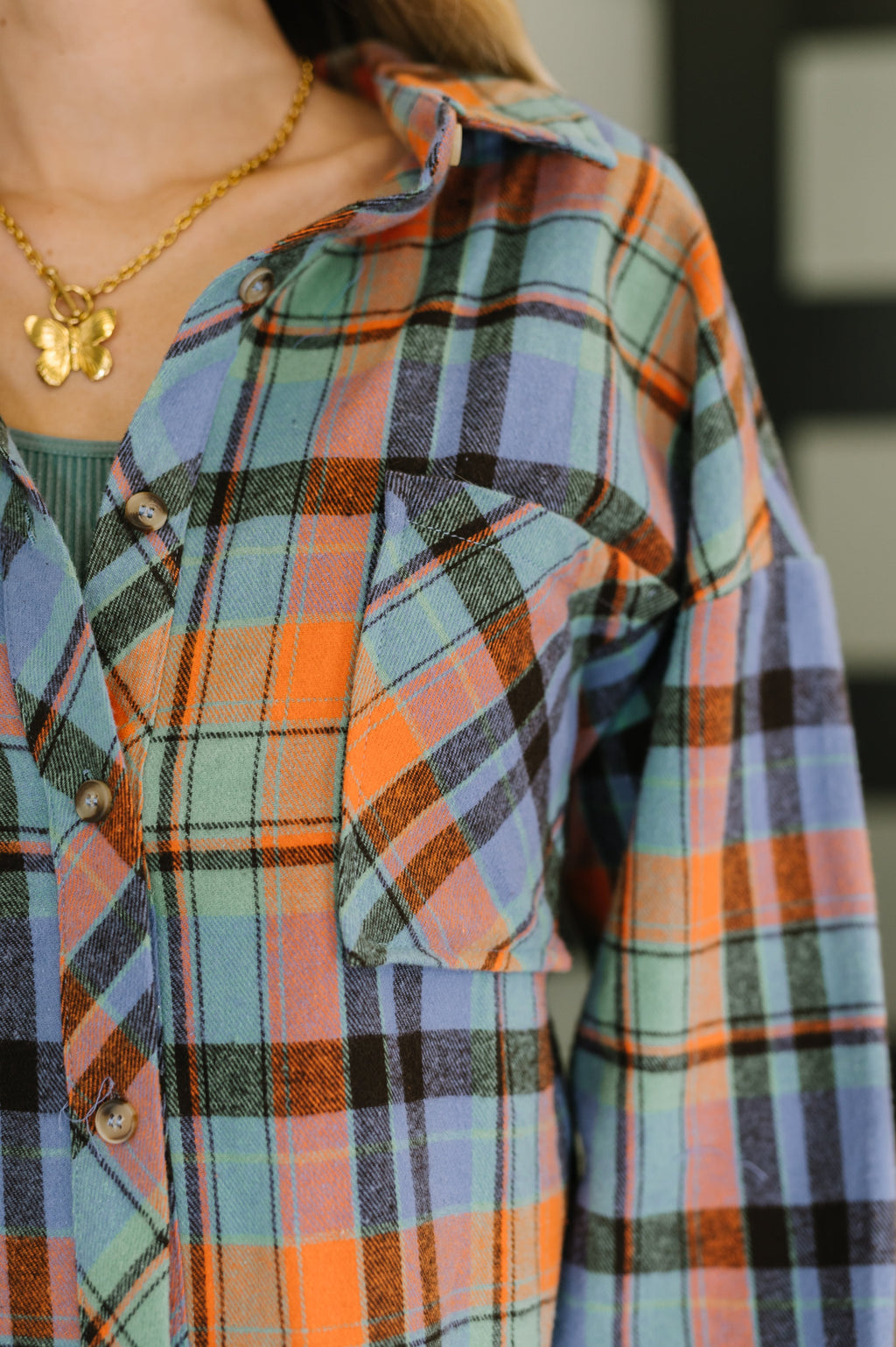 Hazel Blues® |  Rustic Rhythm Plaid Button Down