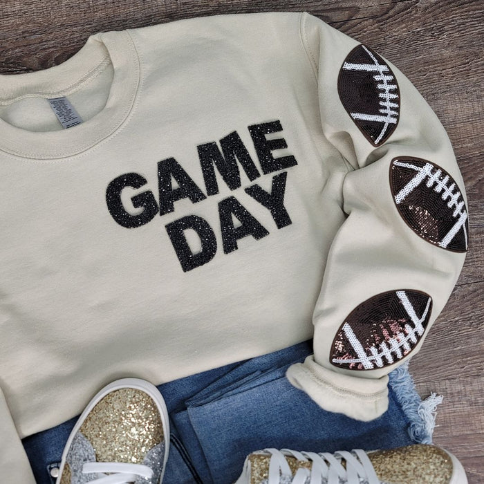 Hazel Blues® |  Game Day Rhinestones Patch Sweatshirt