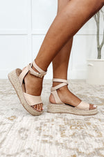 Hazel Blues® |  Sandy Heights Platform Sandals in Blush