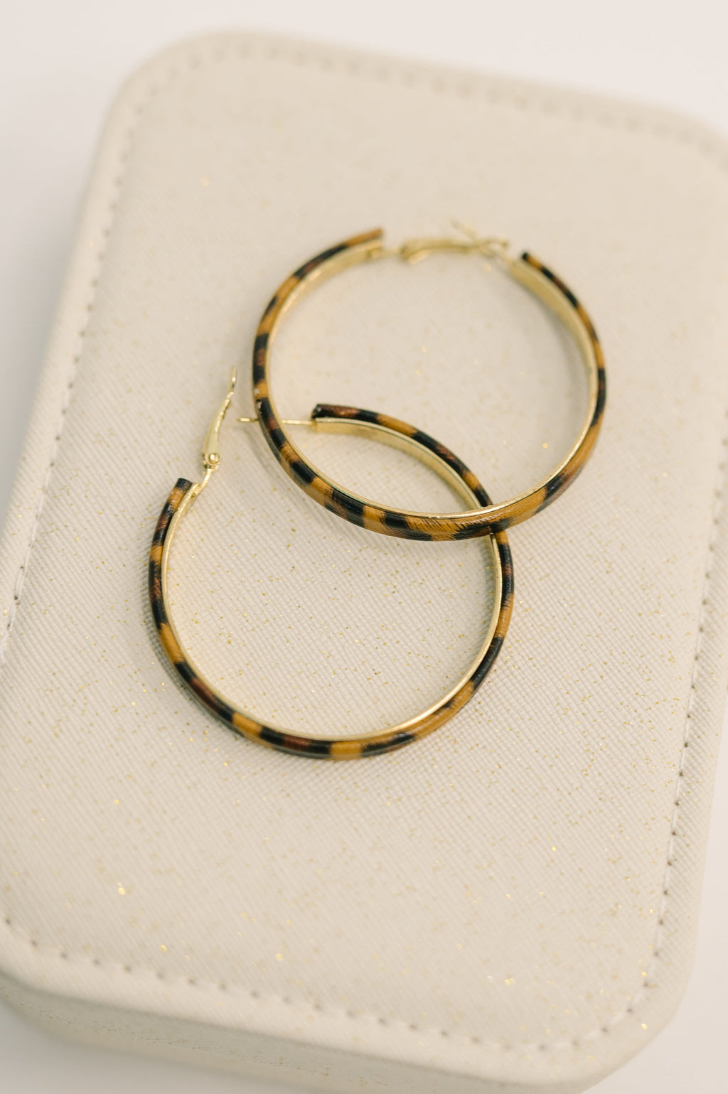 Hazel Blues® |  Sassy Assist Leopard Print Hoop Earrings