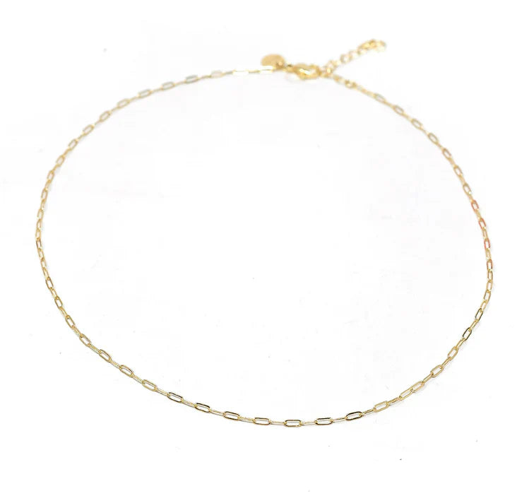 Hazel Blues® |  PREORDER: Mini Paperclip Chain Necklace in Gold