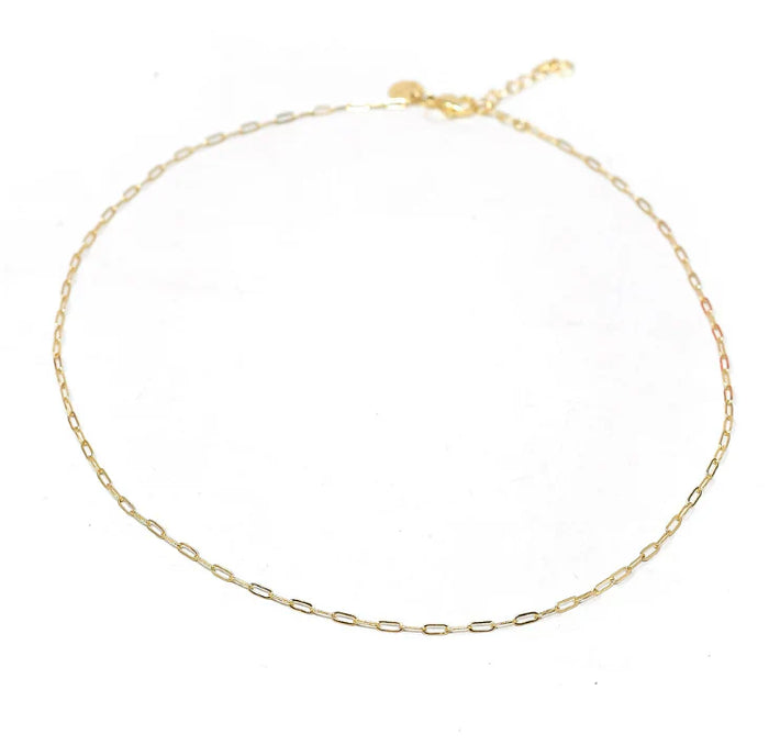 PREORDER: Mini Paperclip Chain Necklace in Gold