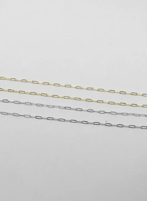 Hazel Blues® |  PREORDER: Mini Paperclip Chain Necklace in Silver