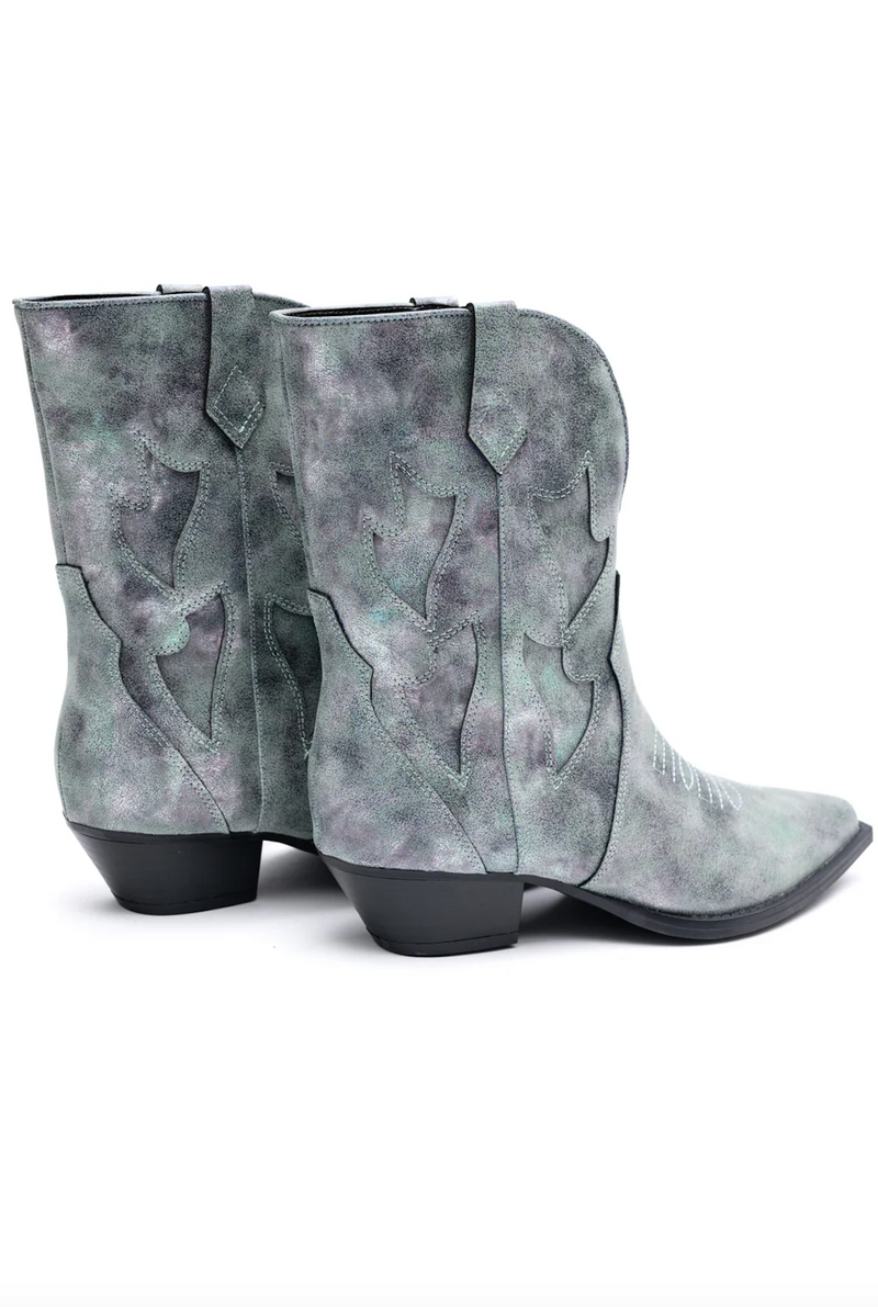 Hazel Blues® |  Jersey Metallic Boot in Blue