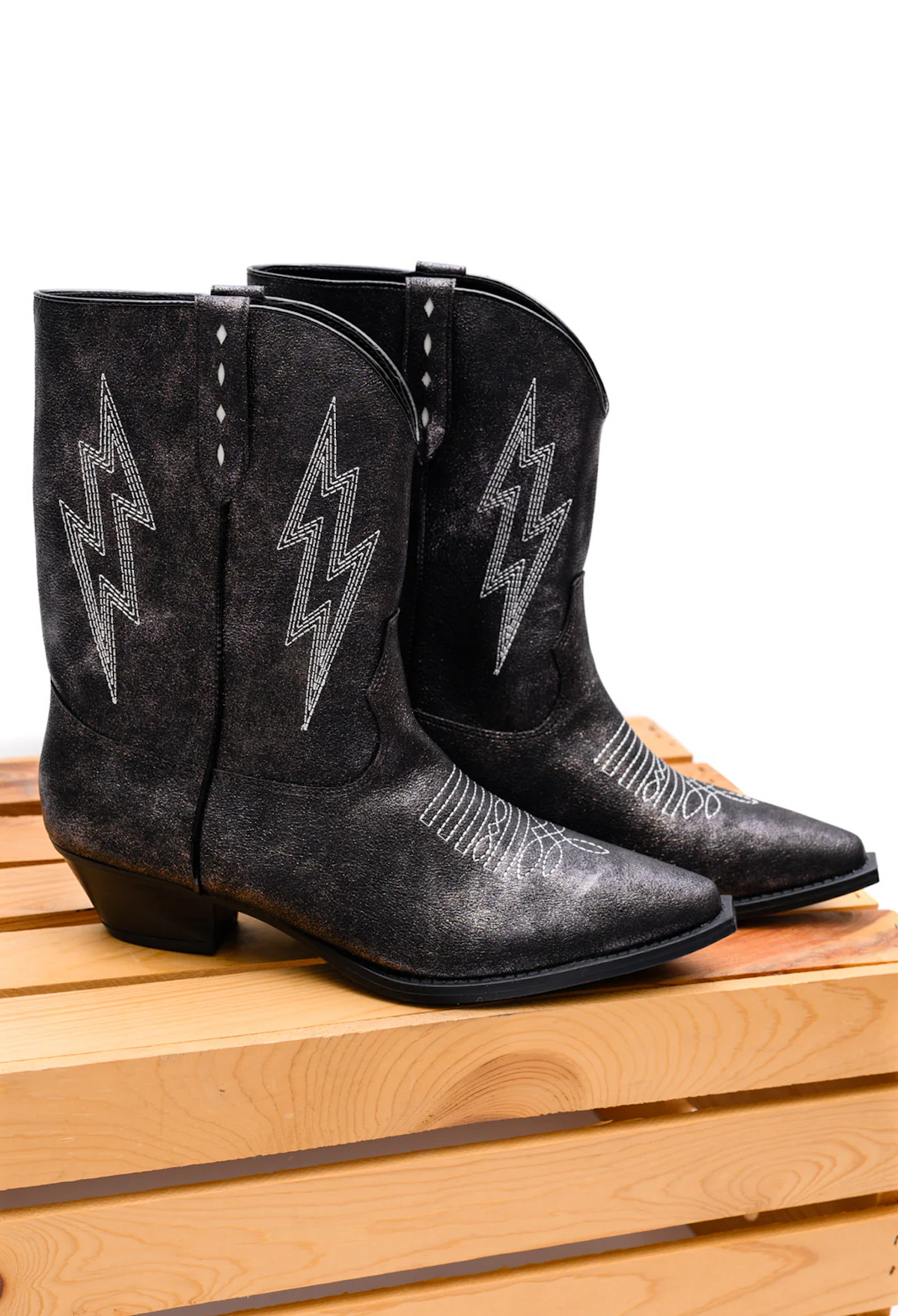 Hazel Blues® |  Bowie Metallic Boot in Black