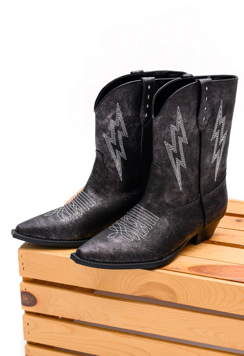 Hazel Blues® |  Bowie Metallic Boot in Black