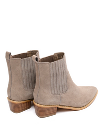 Hazel Blues® |  Leonor Suede Ankle Boot in Taupe