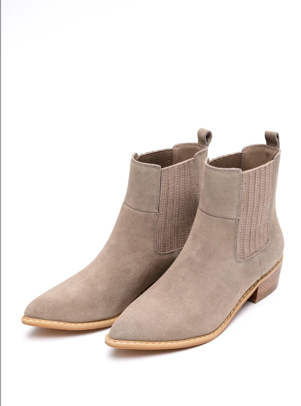 Hazel Blues® |  Leonor Suede Ankle Boot in Taupe