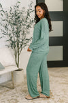 Hazel Blues® |  Seasonal Snooze Top and Bottom Set in Hunter Green
