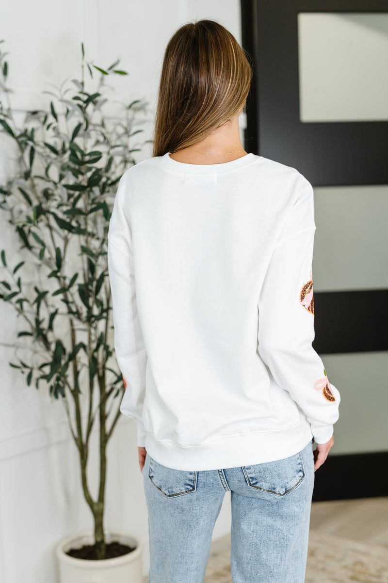 Hazel Blues® |  PREORDER: Sequin Pumpkin Bow Pullover