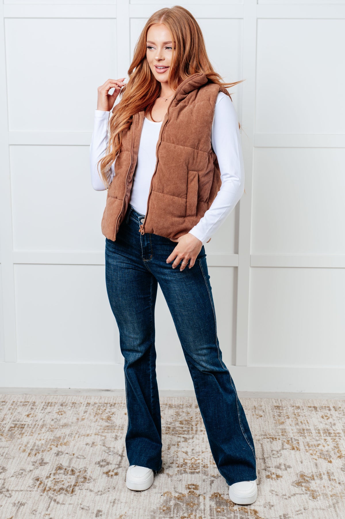 Hazel Blues® |  Set Me Up Corduroy Puffer Vest