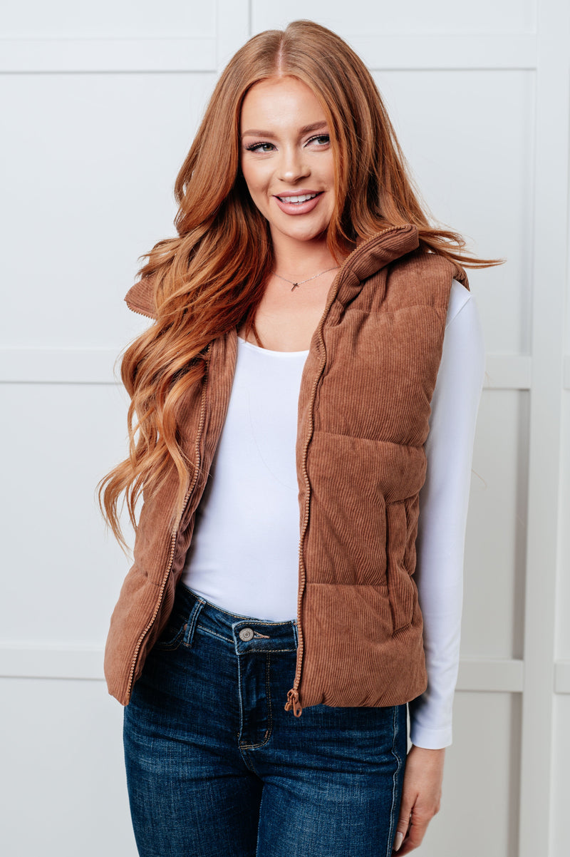 Hazel Blues® |  Set Me Up Corduroy Puffer Vest