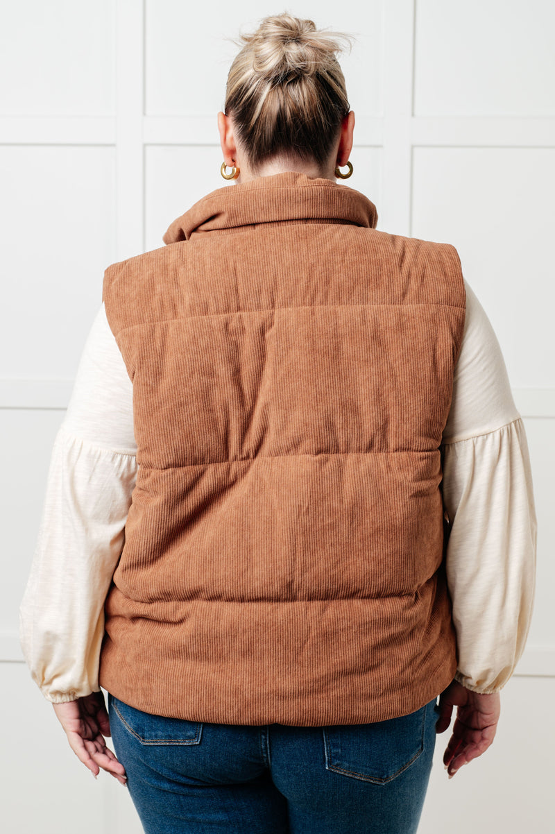 Hazel Blues® |  Set Me Up Corduroy Puffer Vest