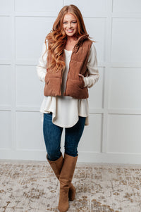 Hazel Blues® |  Set Me Up Corduroy Puffer Vest