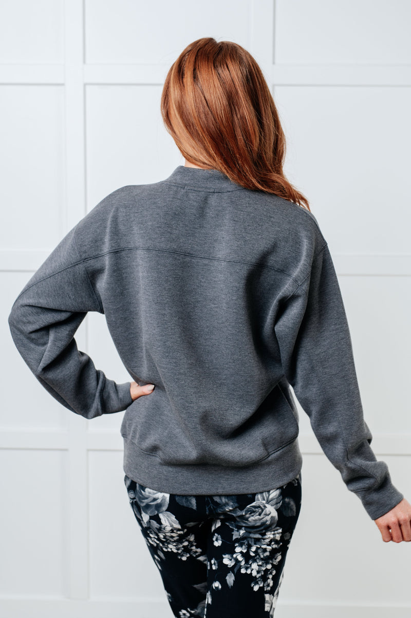 Hazel Blues® |  Settle In Mock Neck Sweatshirt