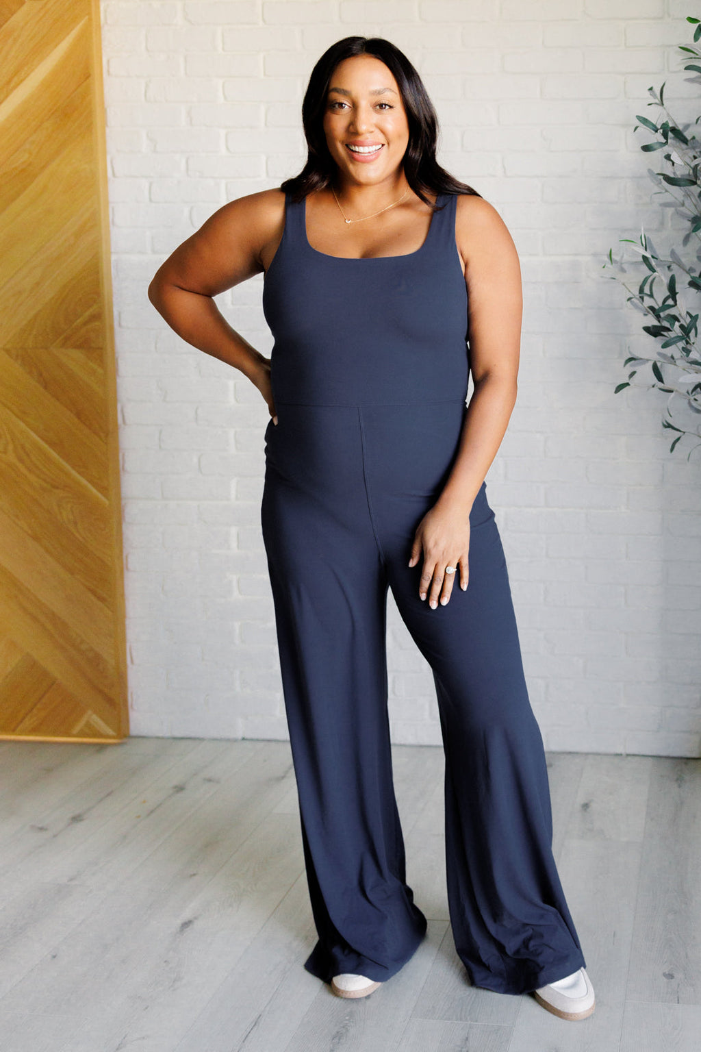 Hazel Blues® |  Shavasana Everyday Wide Leg Jumpsuit in Navy