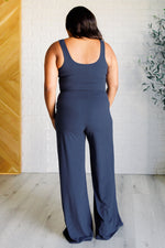 Hazel Blues® |  Shavasana Everyday Wide Leg Jumpsuit in Navy