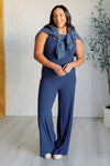 Hazel Blues® |  Shavasana Everyday Wide Leg Jumpsuit in Navy