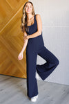 Hazel Blues® |  Shavasana Everyday Wide Leg Jumpsuit in Navy