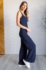 Hazel Blues® |  Shavasana Everyday Wide Leg Jumpsuit in Navy