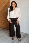 Hazel Blues® |  Magic Wide Leg Crop Pants in Chocolate