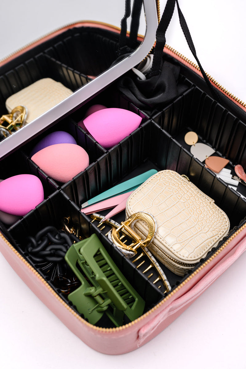 Hazel Blues® |  She's All That LED Makeup Case in Pink