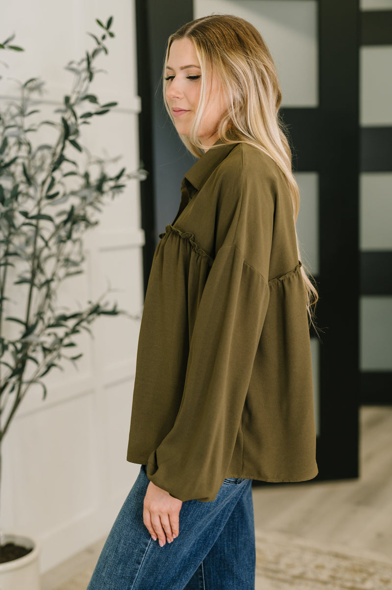 Hazel Blues® |  She's Got A Way Button Down Blouse