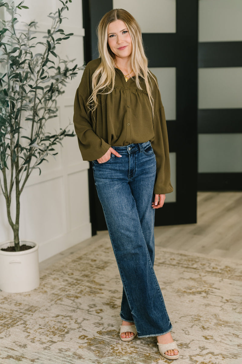 Hazel Blues® |  She's Got A Way Button Down Blouse