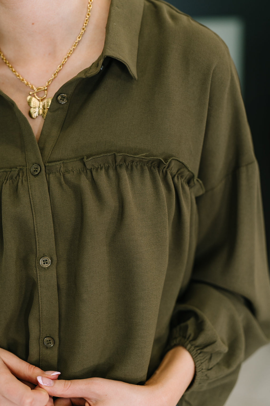 Hazel Blues® |  She's Got A Way Button Down Blouse