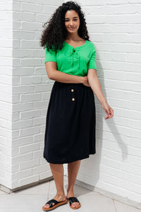 Hazel Blues® |  She's a Scholar Mid-Length Skirt